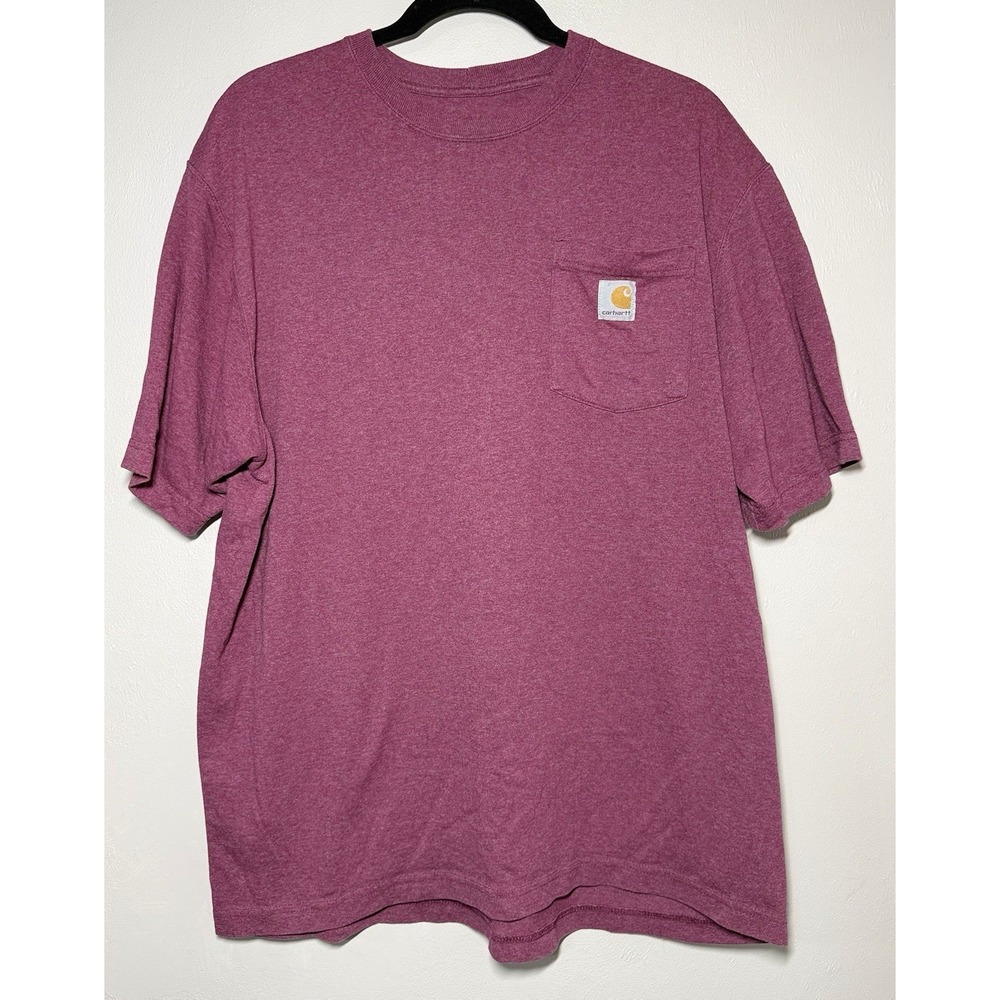 Carhartt Loose Fit Pocket T-Shirt Men's L Plum Workwear Crew Neck Casual K87